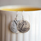 Round Embossed Leaf Earrings