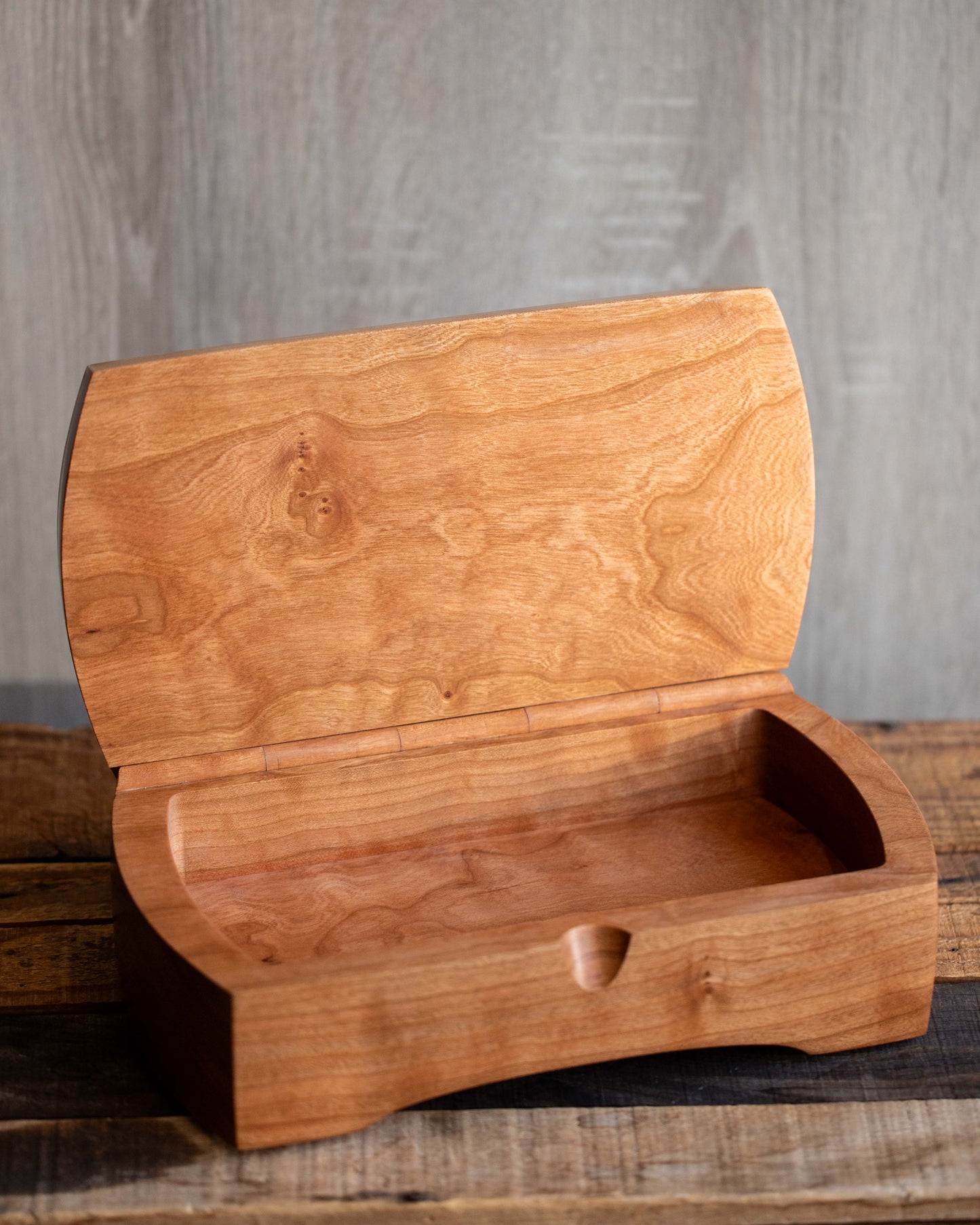 Large Cherry Wood Keepsake Box