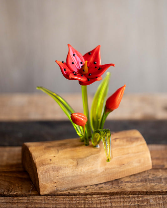 Glass Lily Sculpture