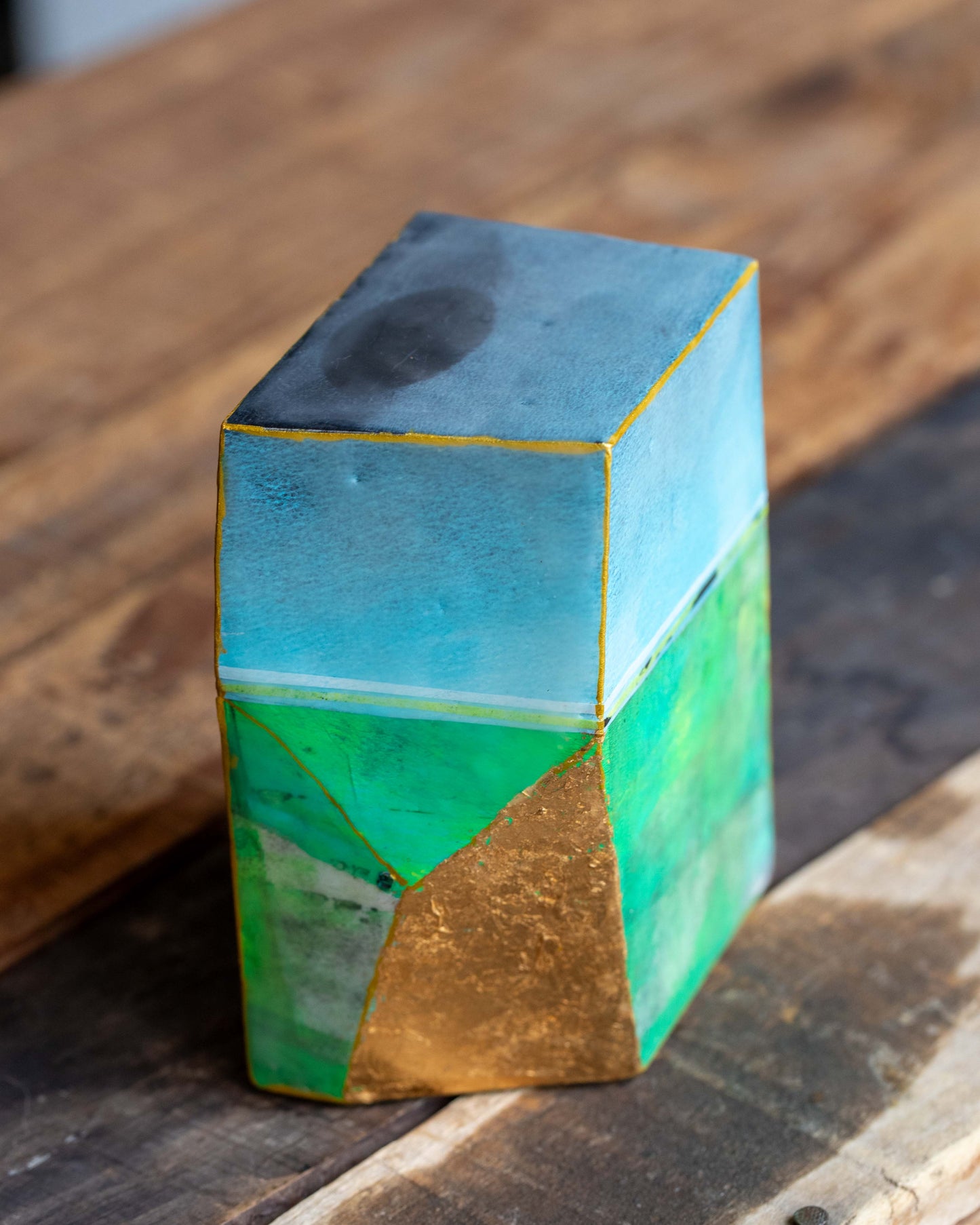 Prairie Facet Sculpture - Spring Green