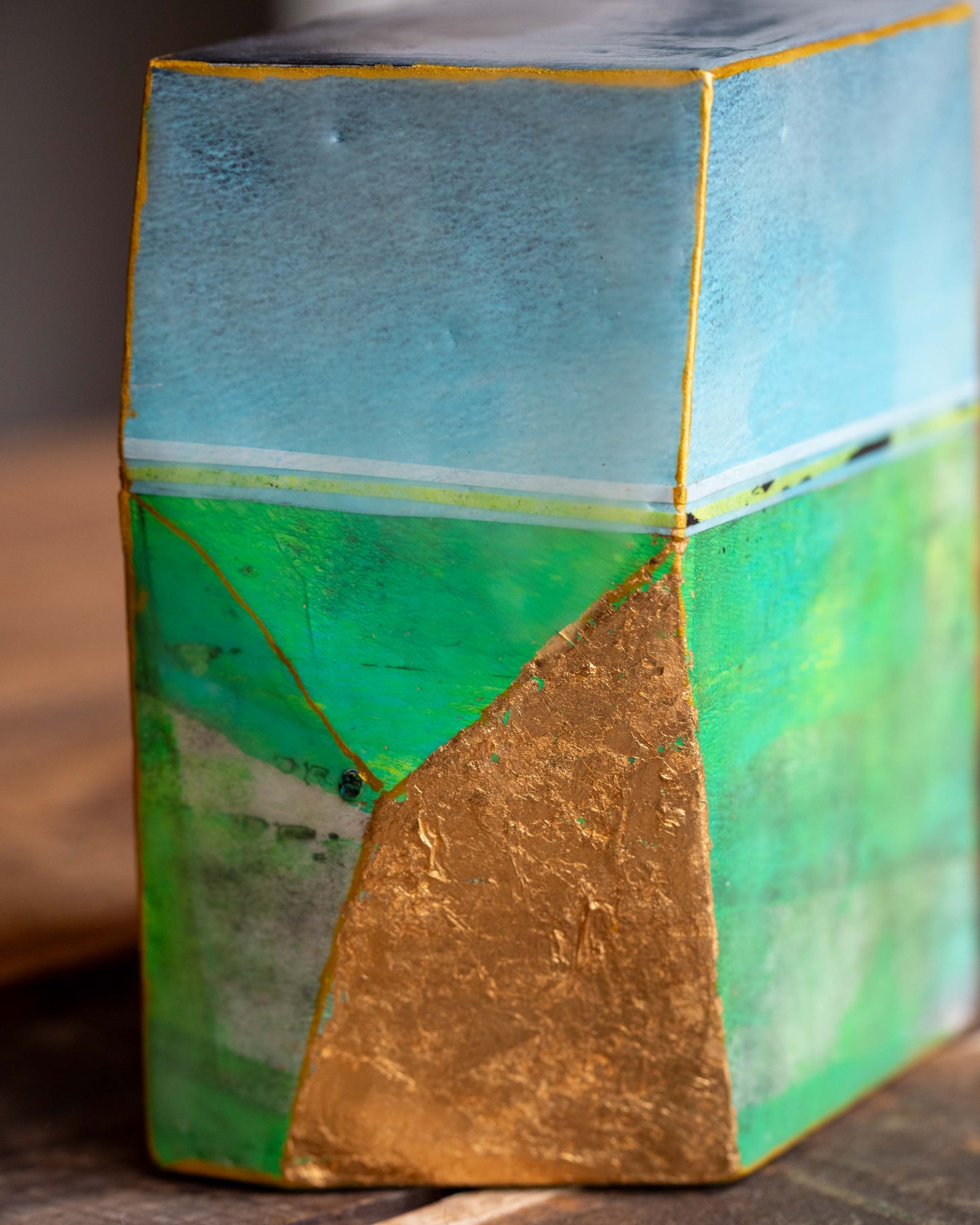 Prairie Facet Sculpture - Spring Green