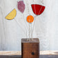 Stained Glass Flower Sculpture