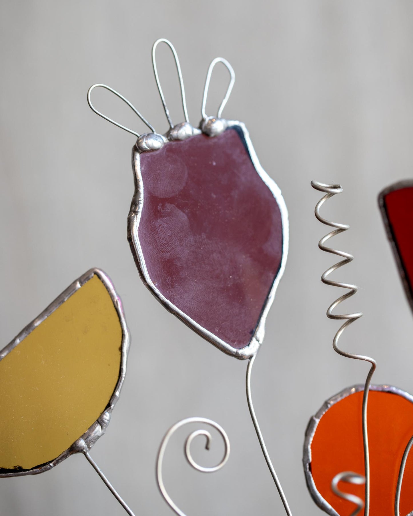 Stained Glass Flower Sculpture