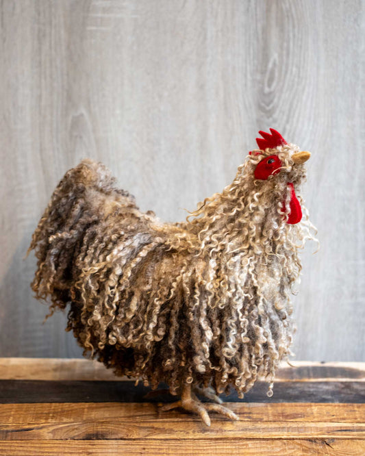 Felted Chicken Figurine
