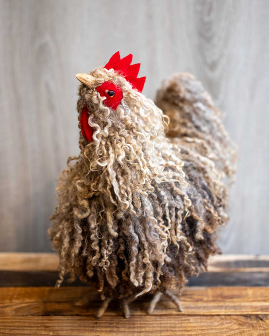 Felted Chicken Figurine