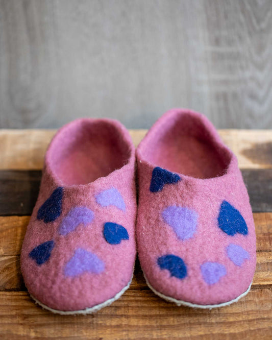 Pink Felted Slippers