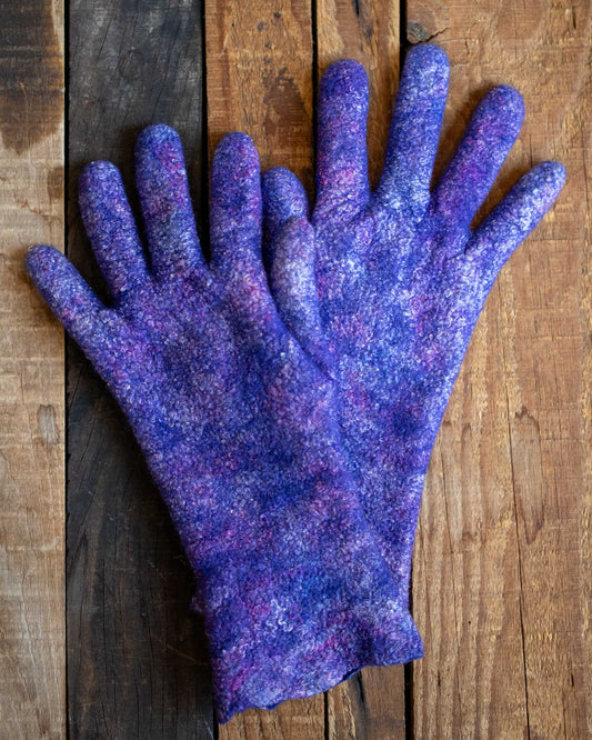 Purple Felted Gloves