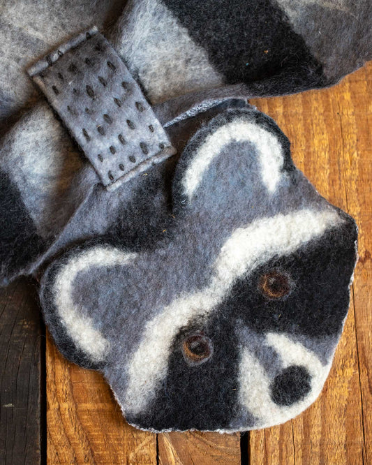 Felted Raccoon Scarf