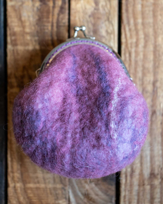 Felted Change Purse - Pink