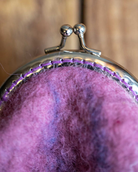 Felted Change Purse - Pink