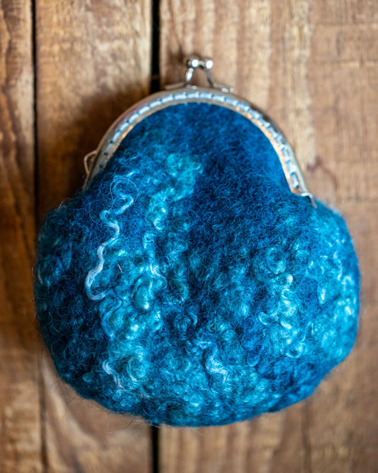 Felted Change Purse - Teal