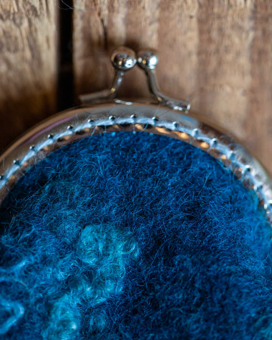 Felted Change Purse - Teal