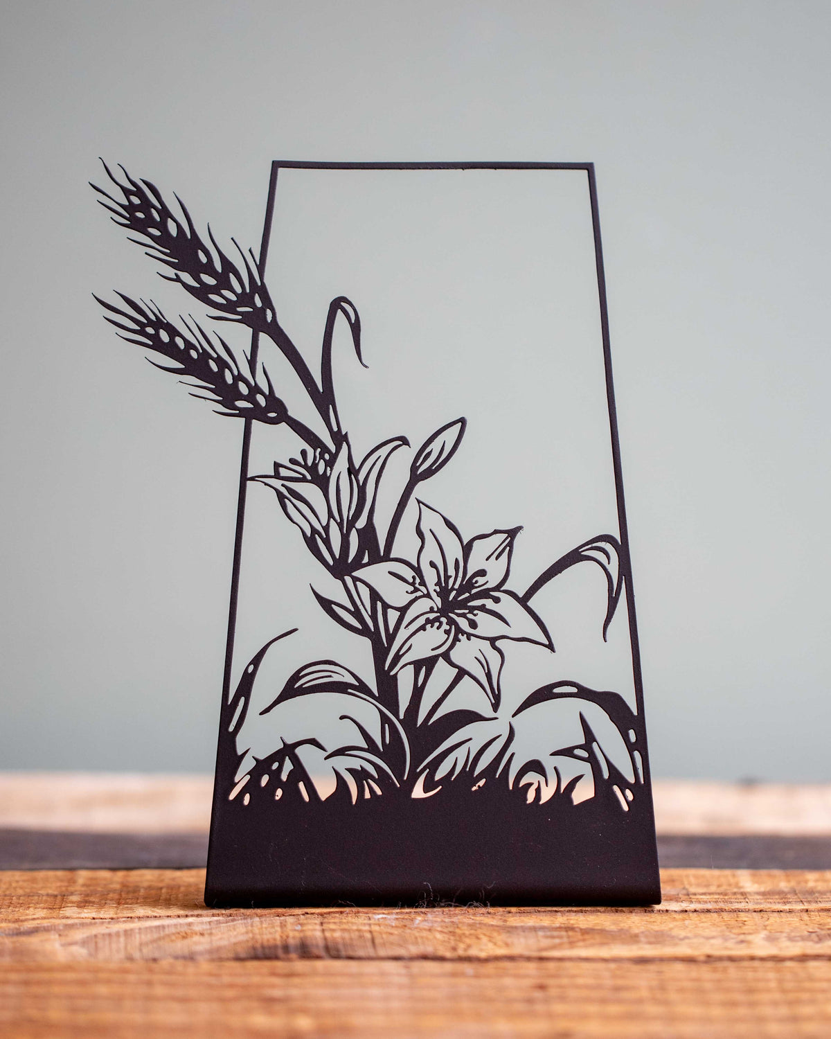 Laser Cut Lily & Wheat Sculpture