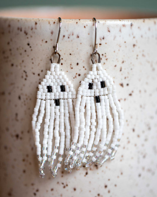 Beaded Ghost Earrings