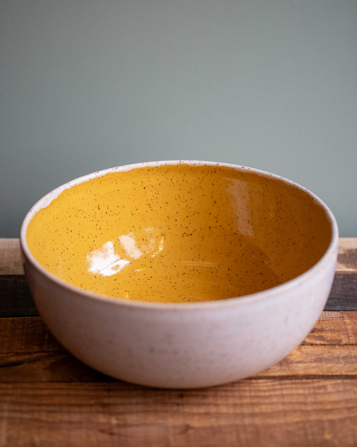 Bowl - Large, Speckled Yellow