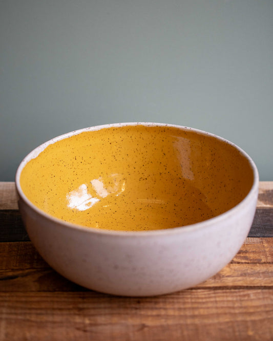 Bowl - Large, Speckled Yellow