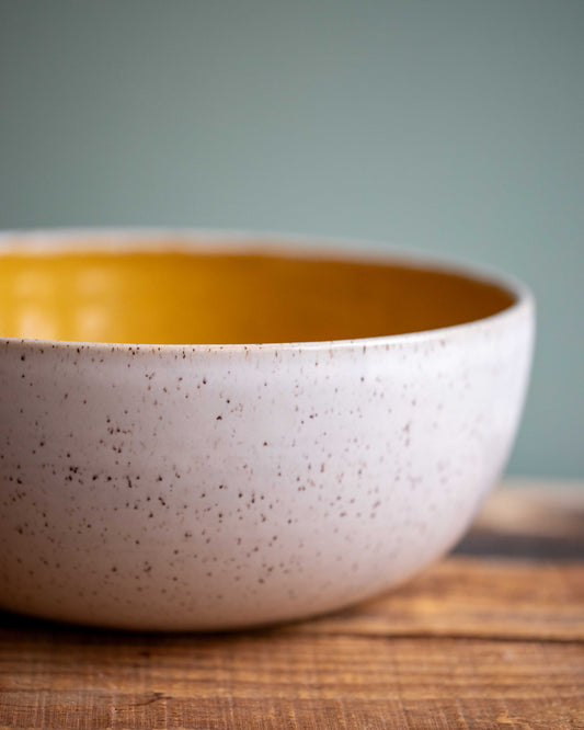 Bowl - Large, Speckled Yellow