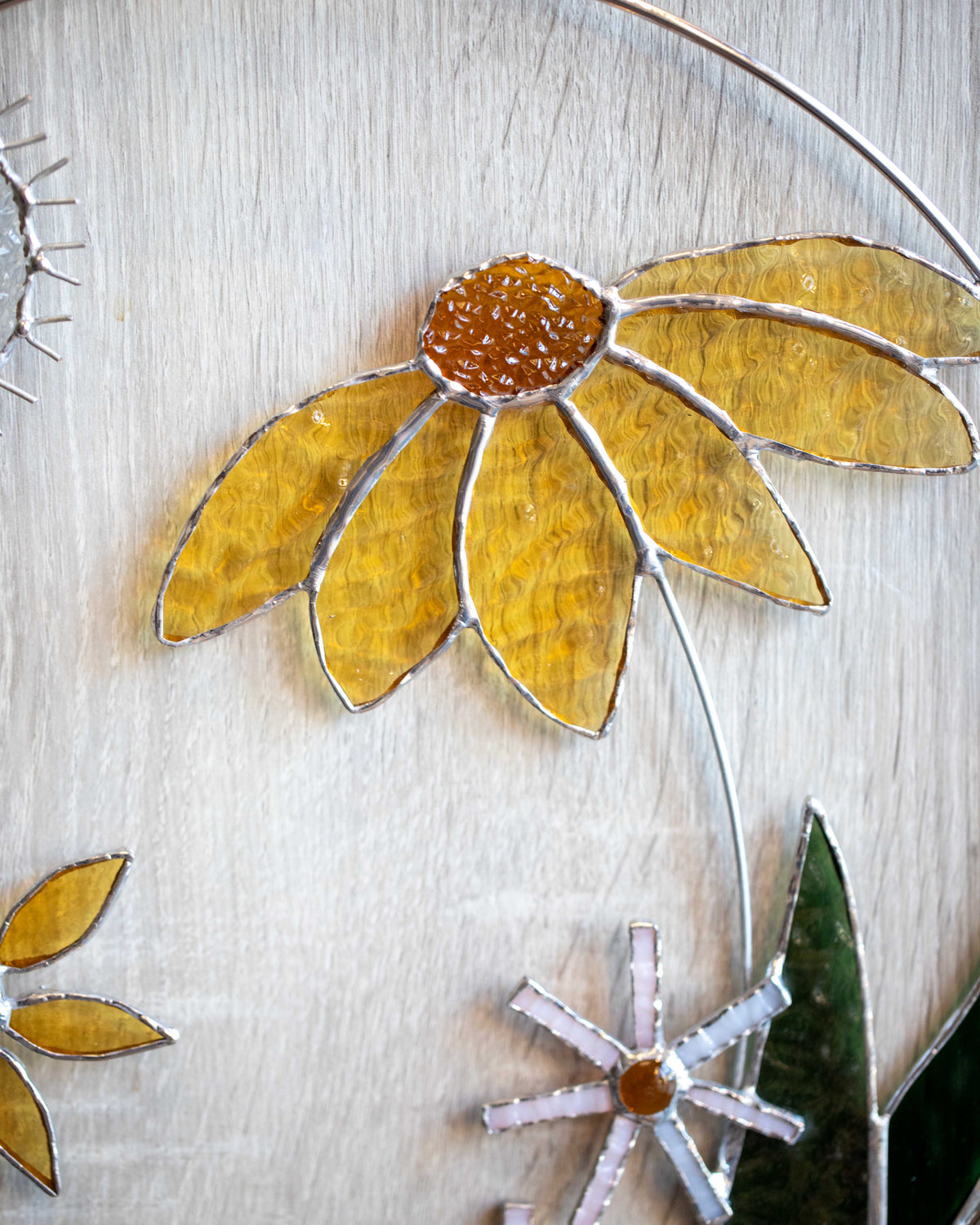 Prairie Floral Glass Hoop- Yellow