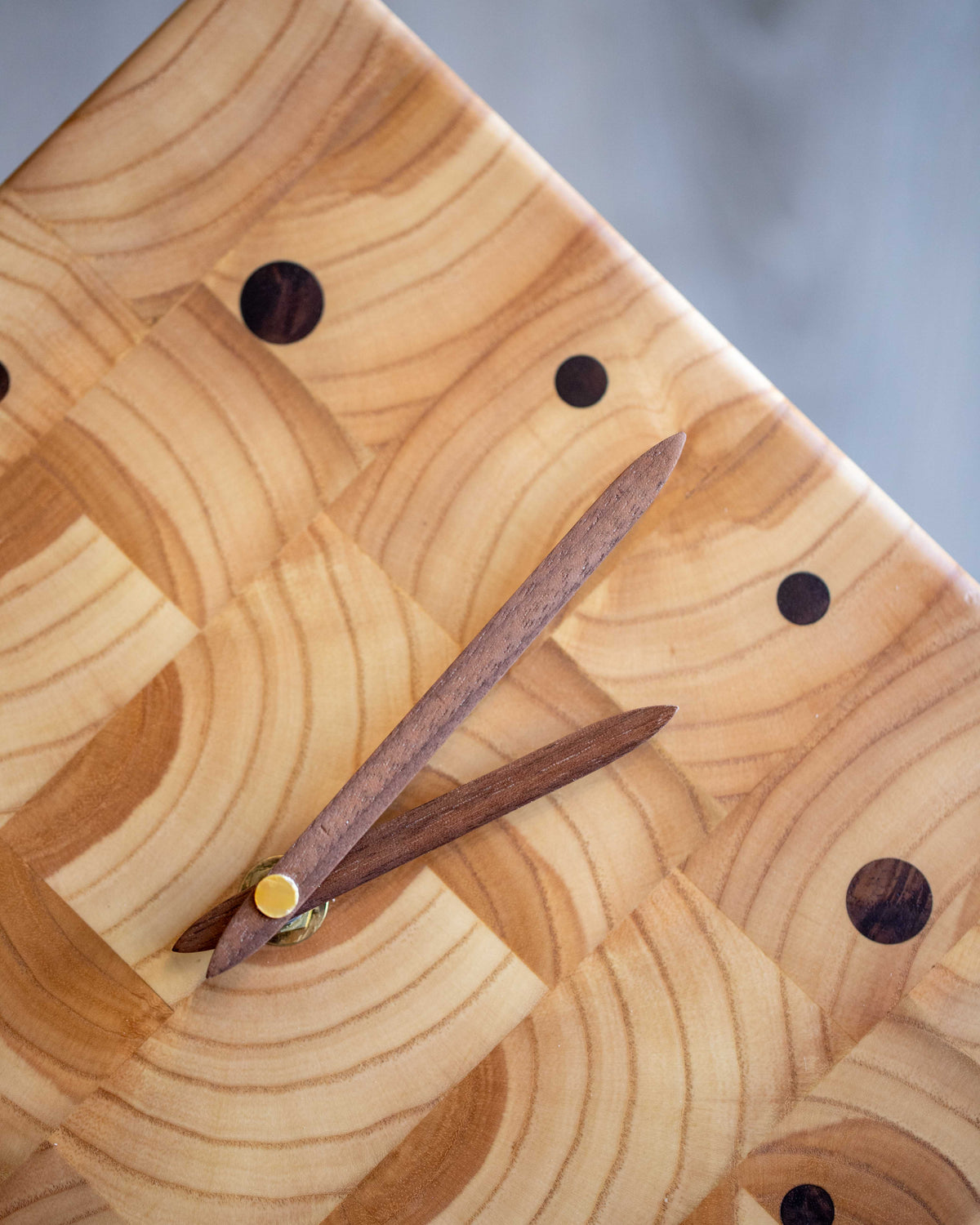 Square Mantle Clock - End Grain Local Elm