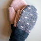 Mittens - MEDIUM - Blue-Grey/Teal/Tan