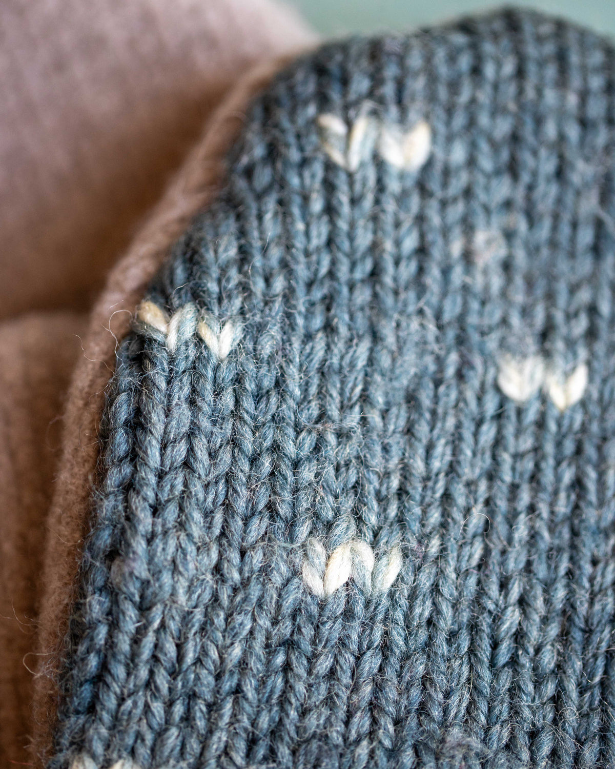 Mittens - MEDIUM - Blue-Grey/Teal/Tan