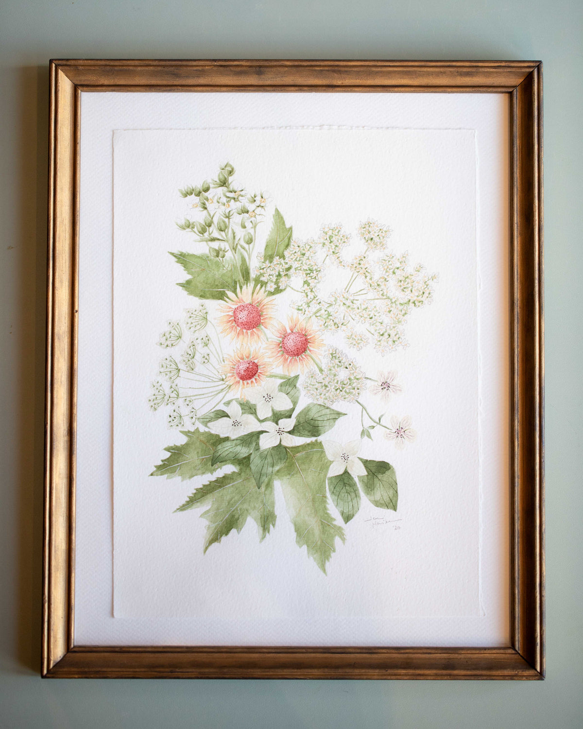 "Fiery Fields Bouquet" Botancial Painting