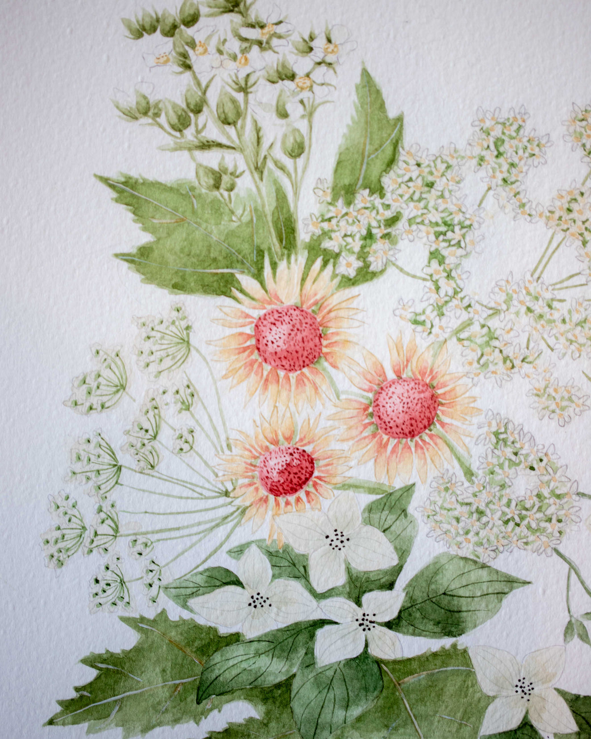 "Fiery Fields Bouquet" Botancial Painting