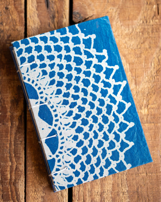 Handmade Book  - Doily Cyanotype Cover