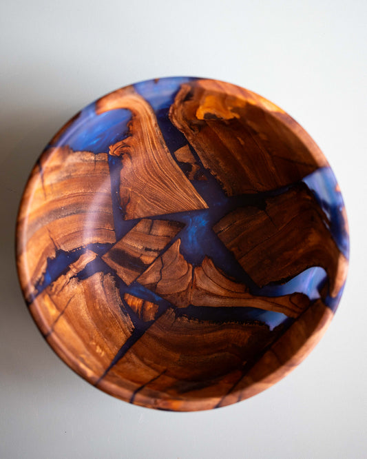 Turned Elm & Epoxy Bowl