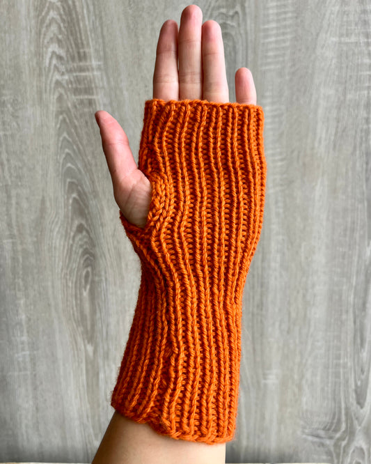 Fingerless Gloves, Orange