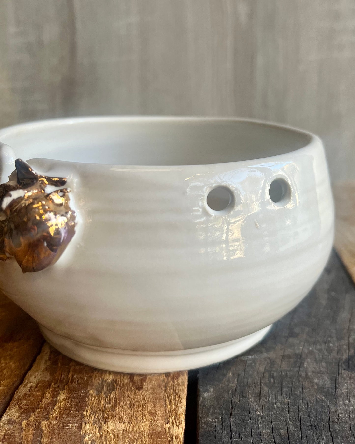 Golden Acorn Yarn Bowl