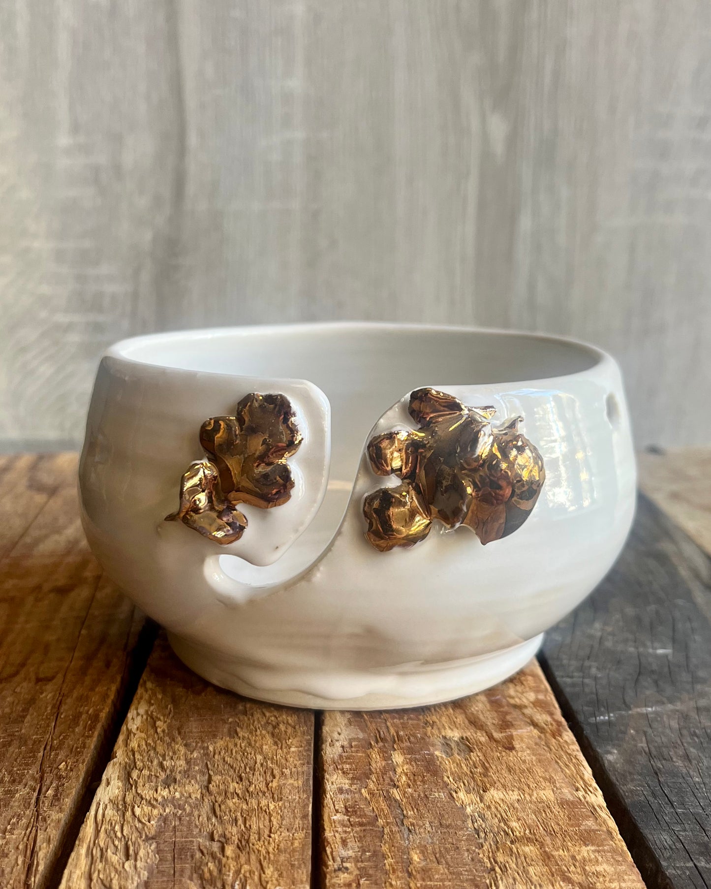 Golden Acorn Yarn Bowl