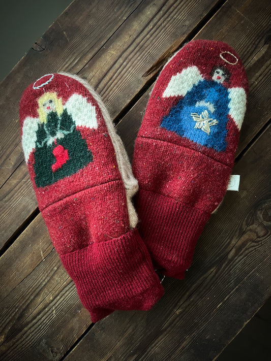 Felted Wool Angel Mittens