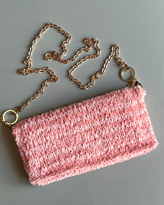 Pink Knitted Clutch