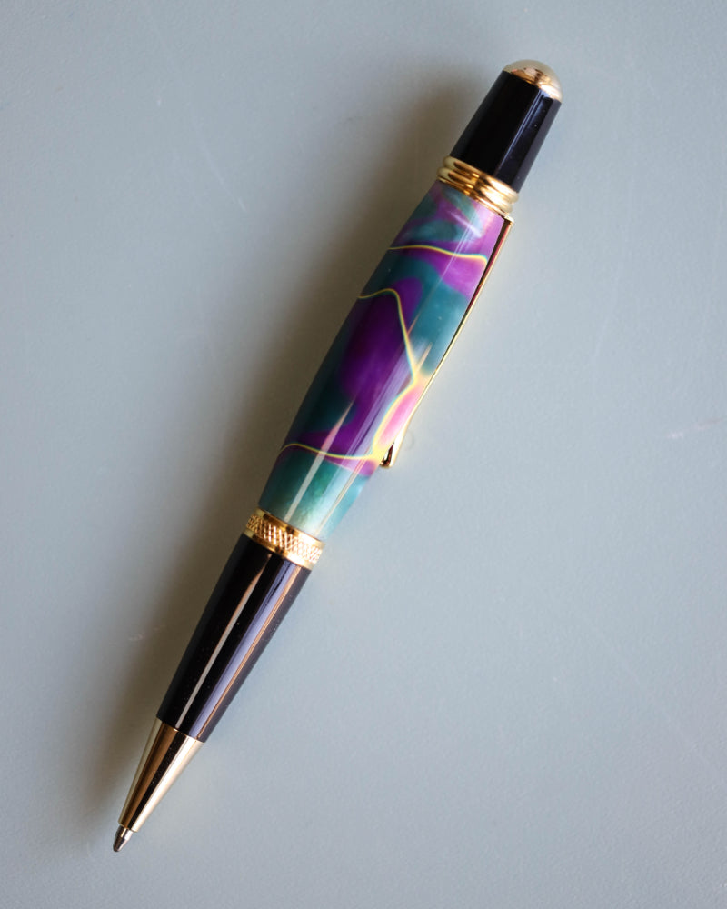 Green & Purple Turned Acrylic Pen