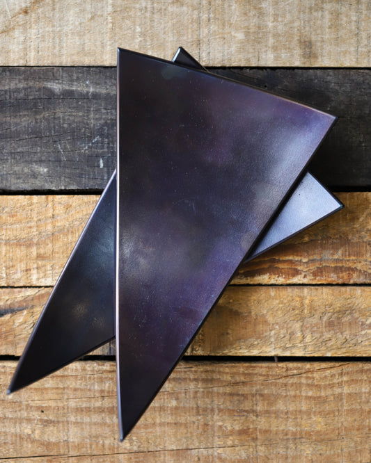 Triangular Hammered Iron Plates