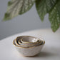 Gold Rimmed Speckled Nesting Pinch Pots