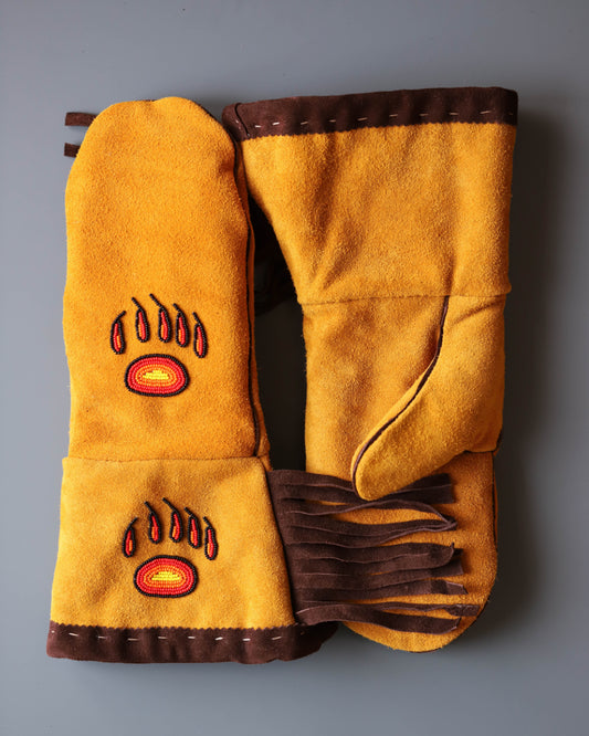 Brown Deerhide Mitts