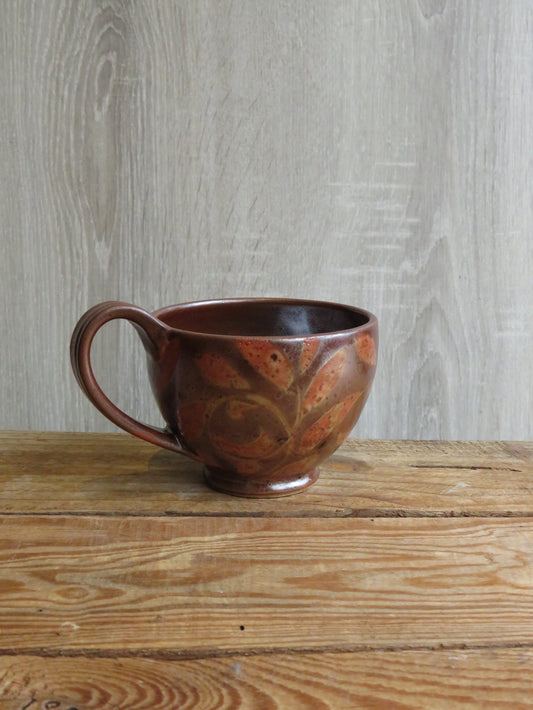 Brown/Plum Floral Cappuccino Cups